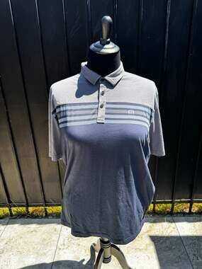 Travis Mathew Men's Color-Block Striped Performance Polo Shirt